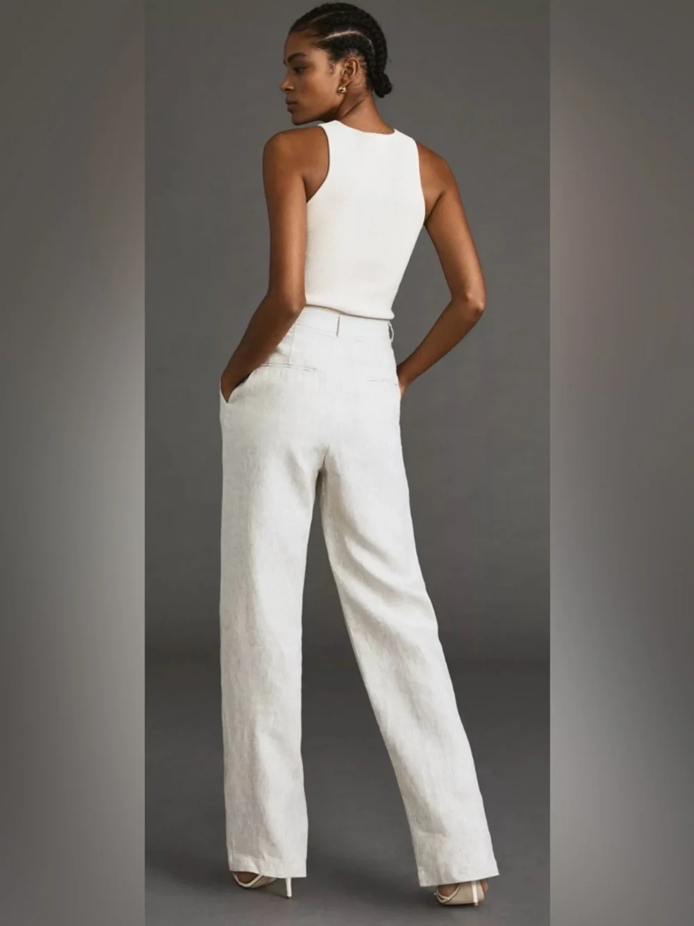 Reformation Mason Linen Pant 2P oatmeal